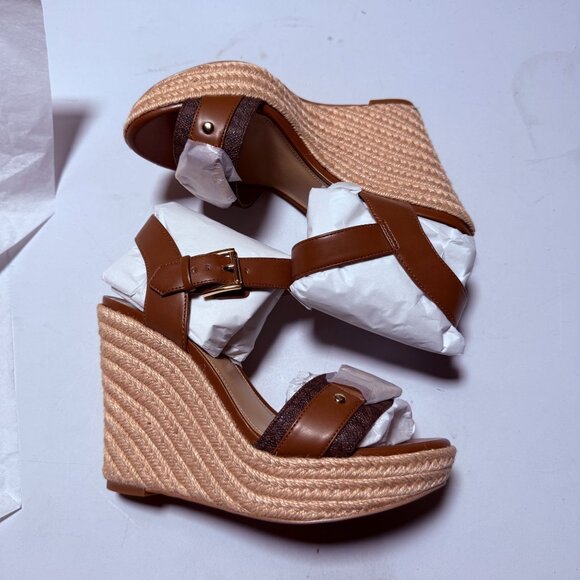 Michael Kors Women's Rory Espadrille Platform Wedge Sandals Size 7 New - Picture 1 of 13